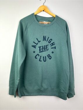 Primark unisex Green 'All Night Club' Graphic Crewneck Sweatshirt XL fleece NEW